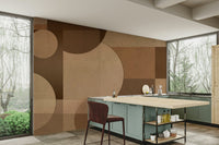 The colors are soft brown tones, with some light browns and whites.

