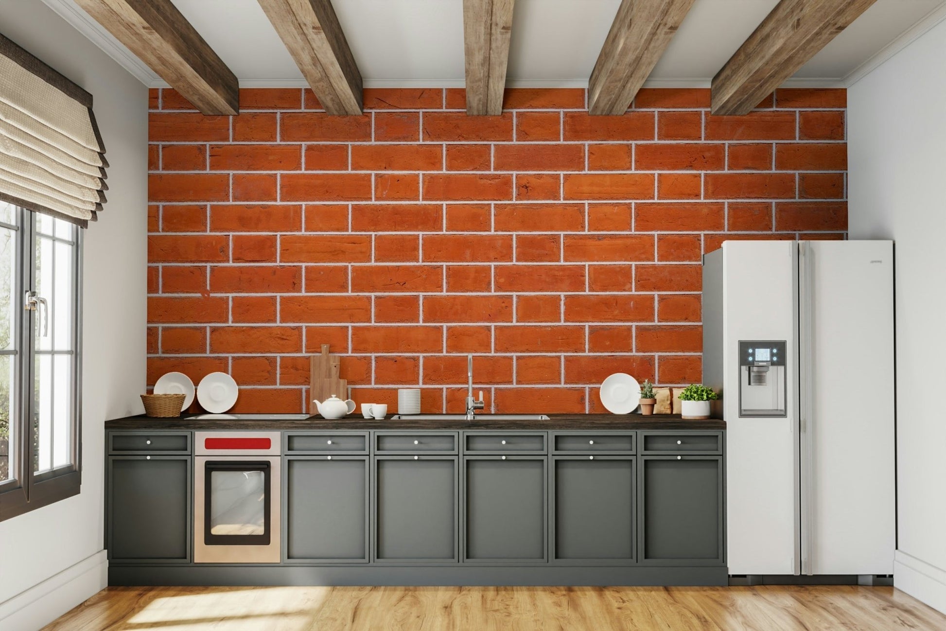 Vintage style brick wallpaper

