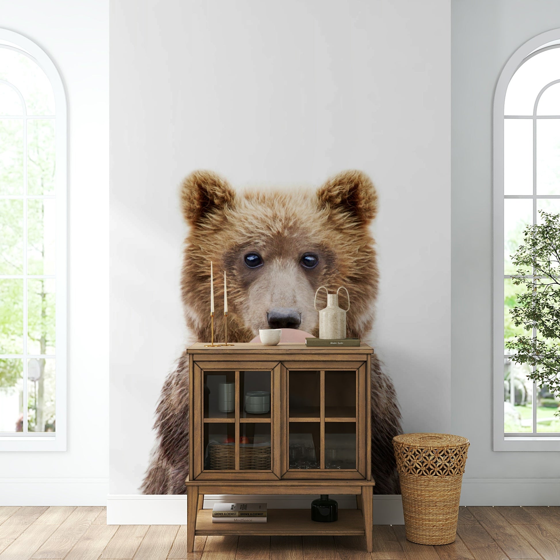 Bubble Gum Bear wall mural adding color and joy to a room.

