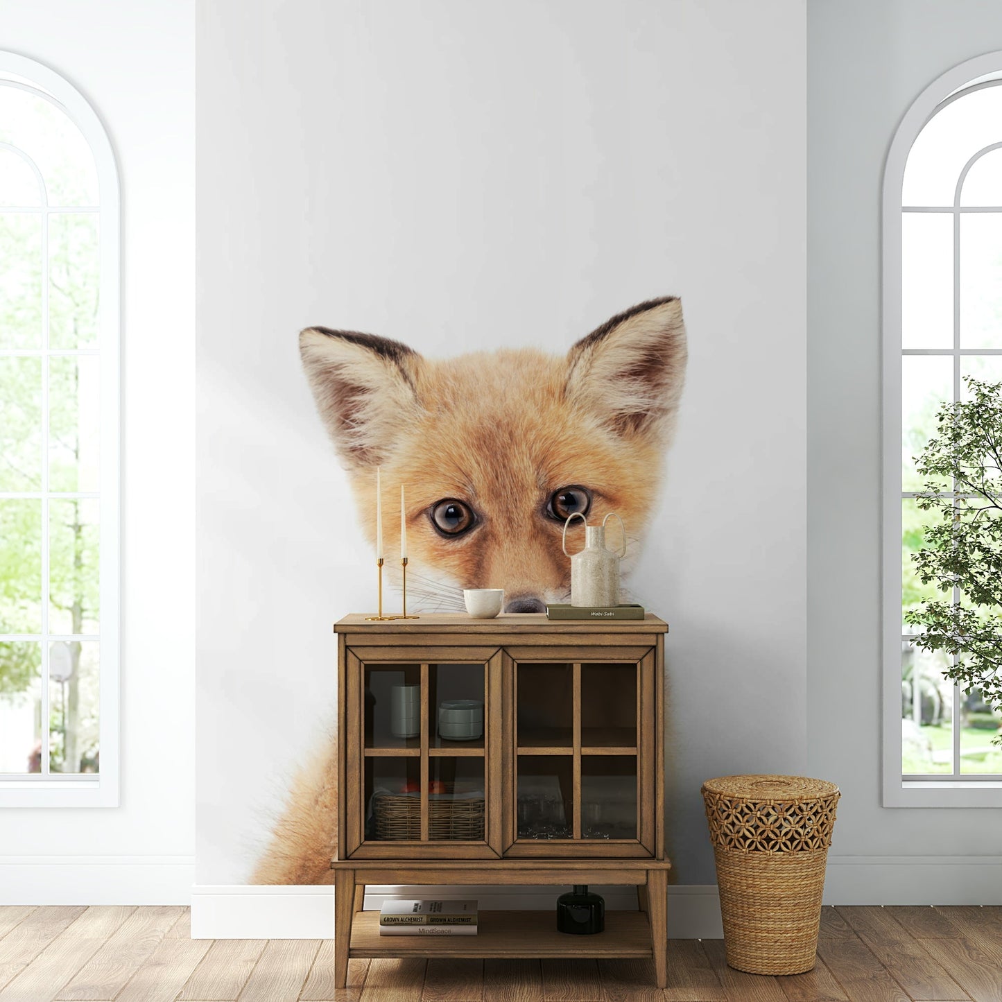 Lighthearted fox mural with bubble gum for kids’ rooms

