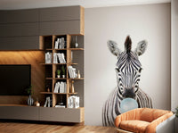 Playful and bold zebra mural with bubble gum for a unique home decor.


