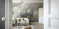 Timeless white peonies wallpaper
