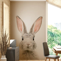 Playful bunny mural adding warmth and whimsy to your space.

