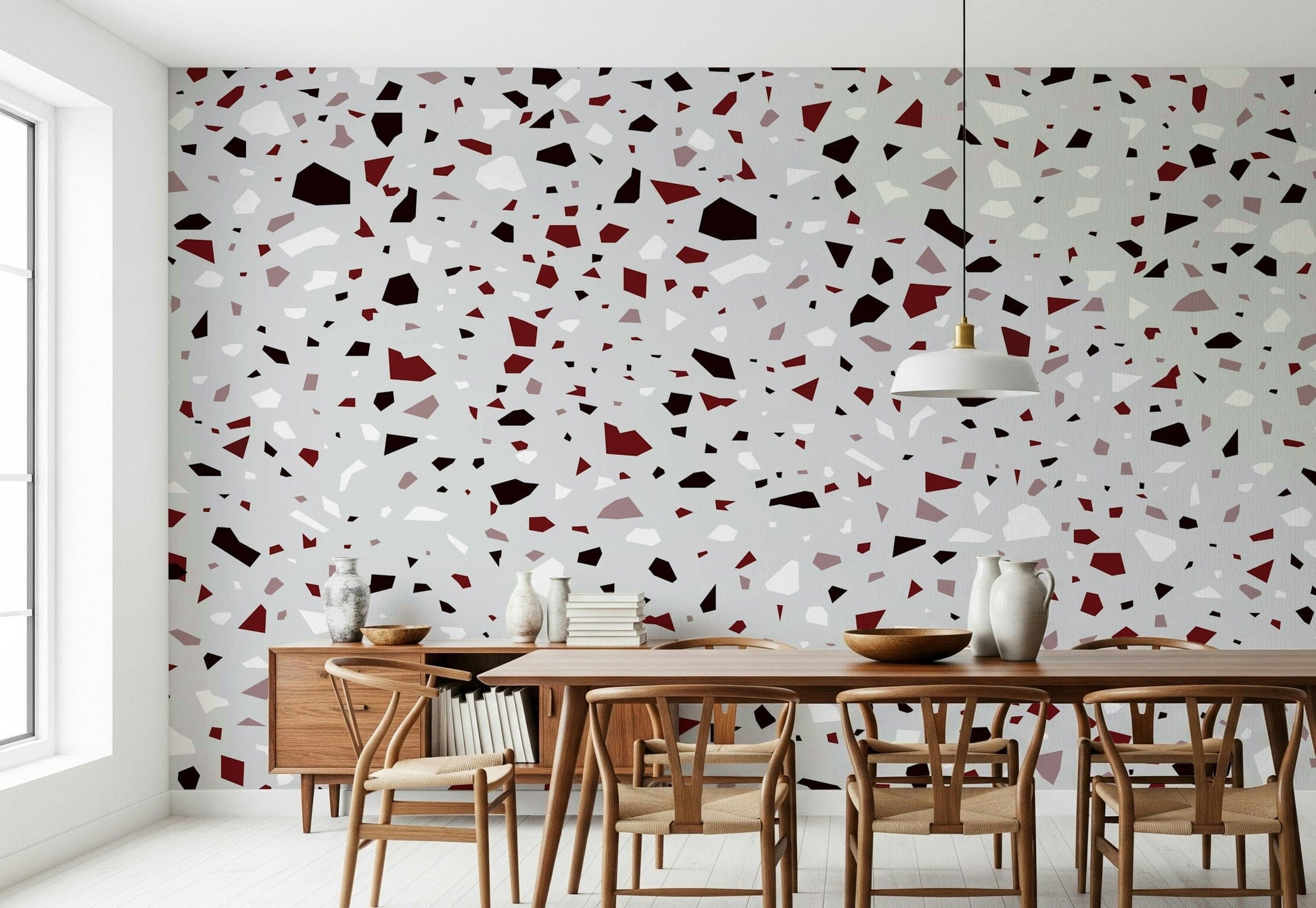 A beautiful modern art wall mural for a living room.