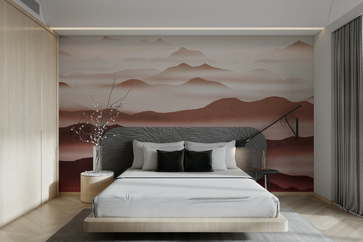 Burgundy Mountain Haze tapet