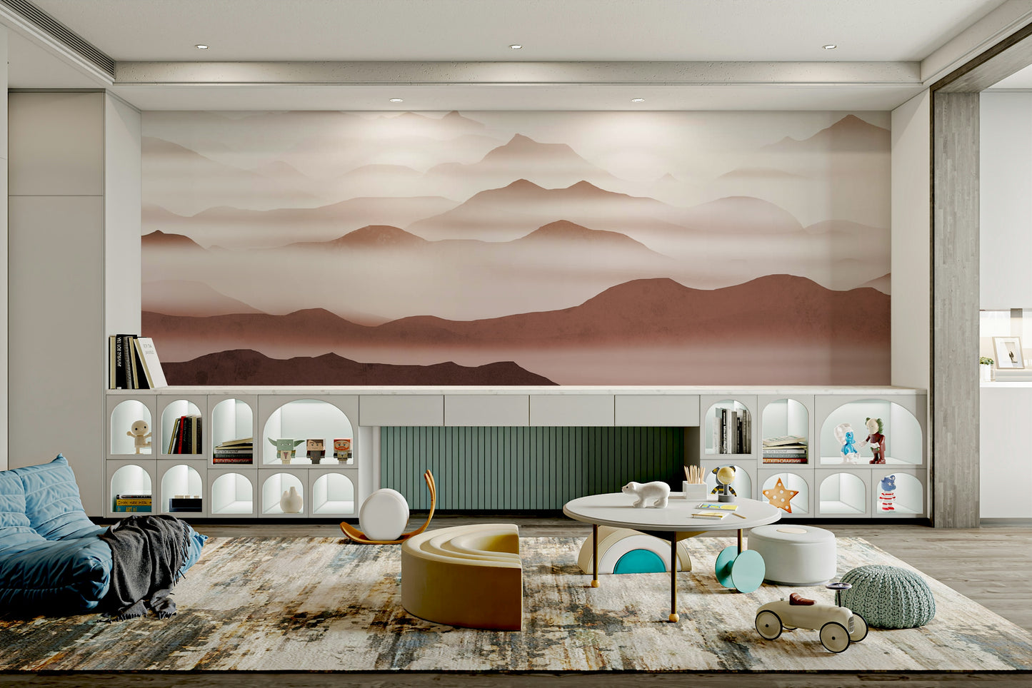 Burgundy Mountain Haze tapet