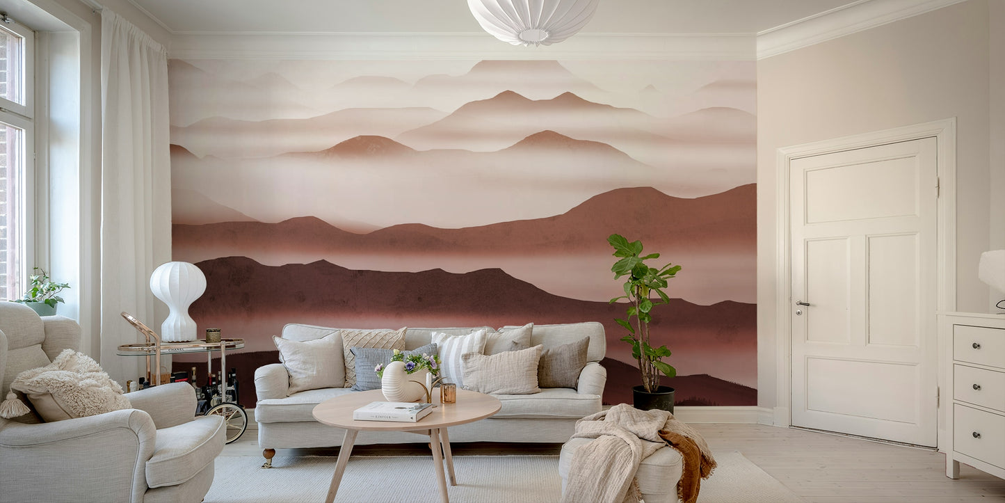 Burgundy Mountain Haze tapet