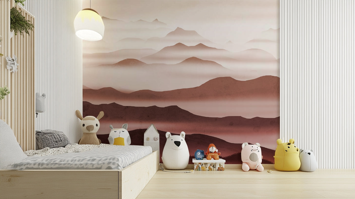 Burgundy Mountain Haze tapet