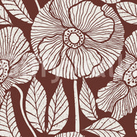 Mid-century, quirky Poppy Floral Modern seamless surface wrap.