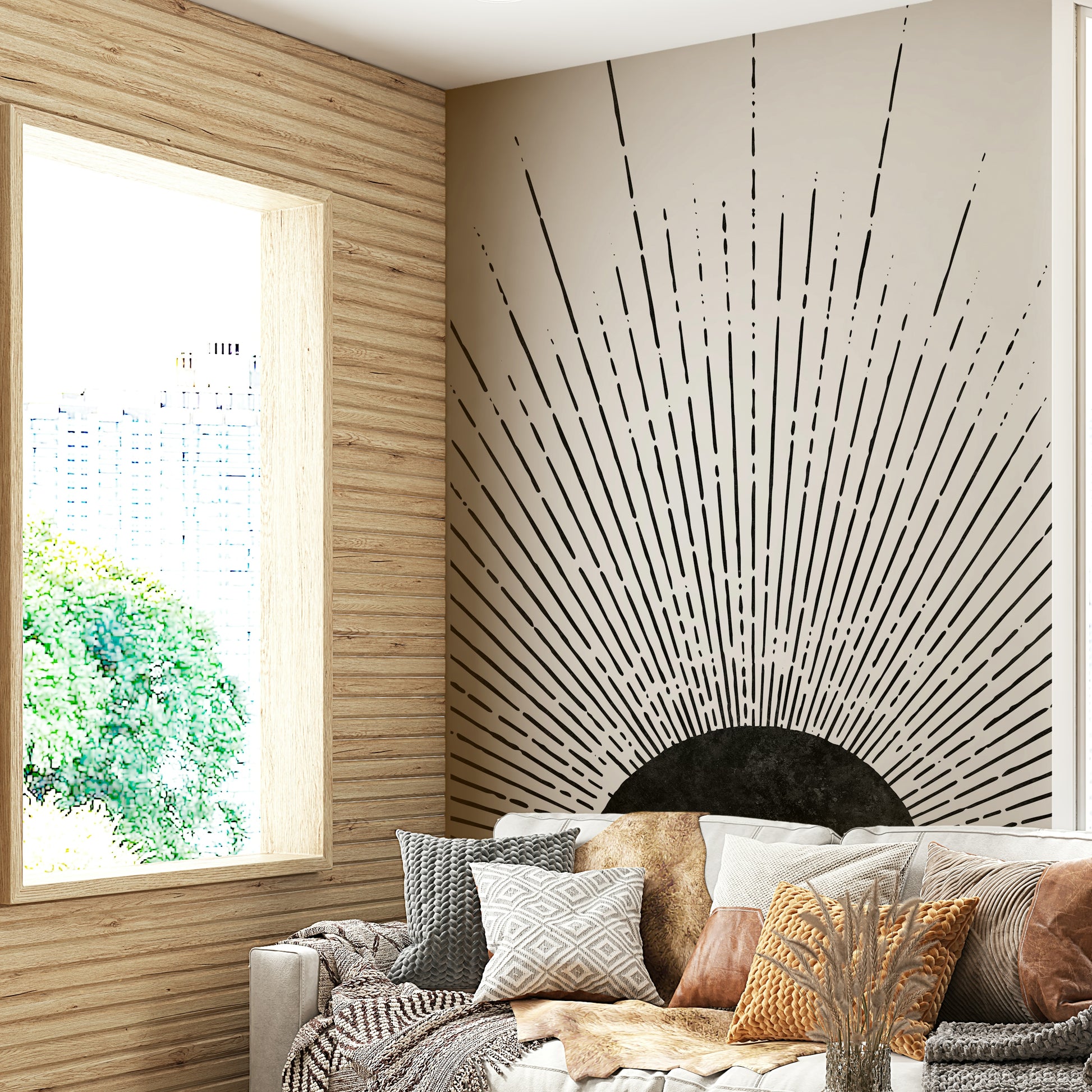 Bold monochrome wallpaper for walls


