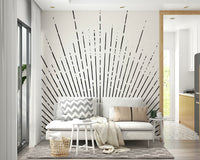 Black sun with rays wall mural

