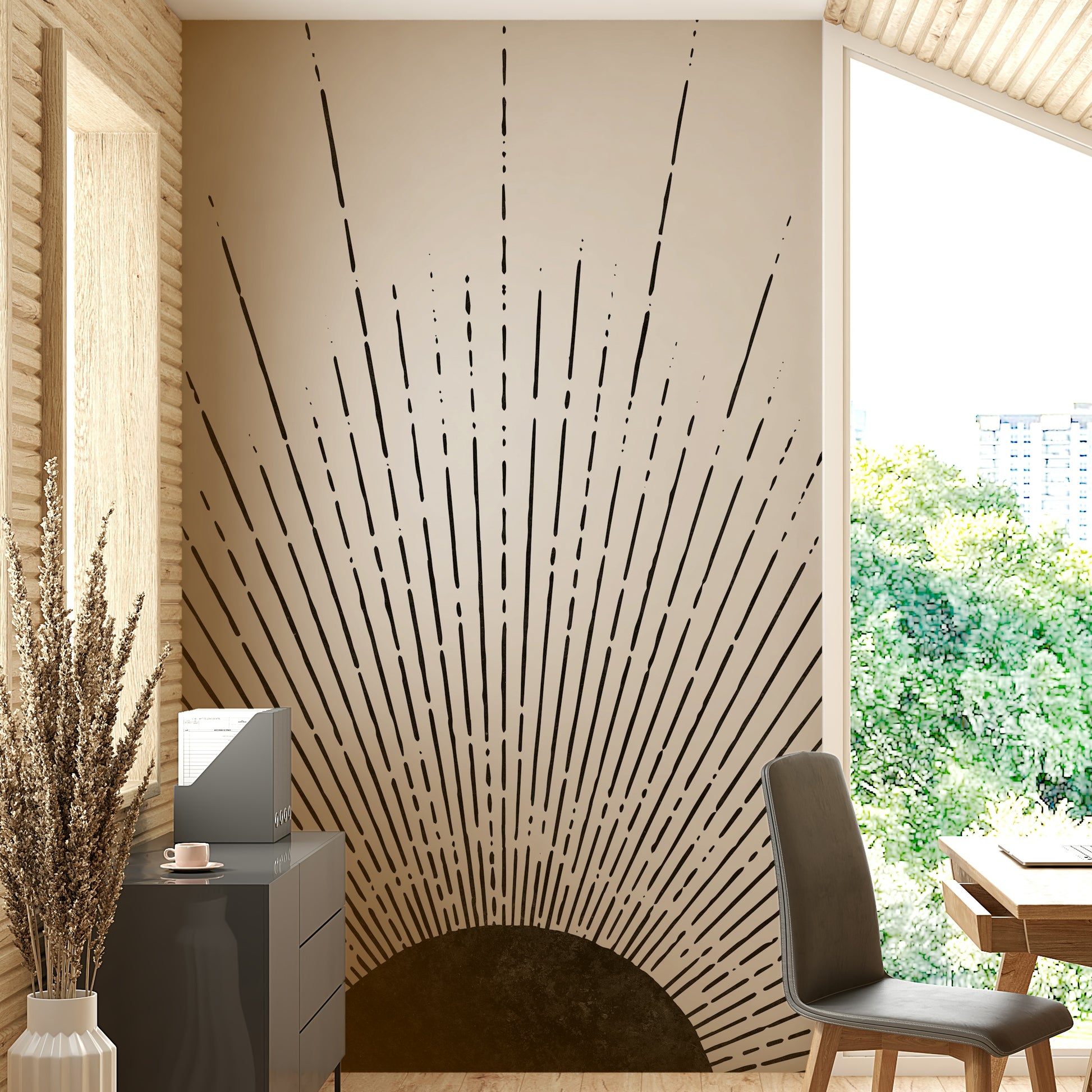 Sun rays abstract wallpaper for wall

