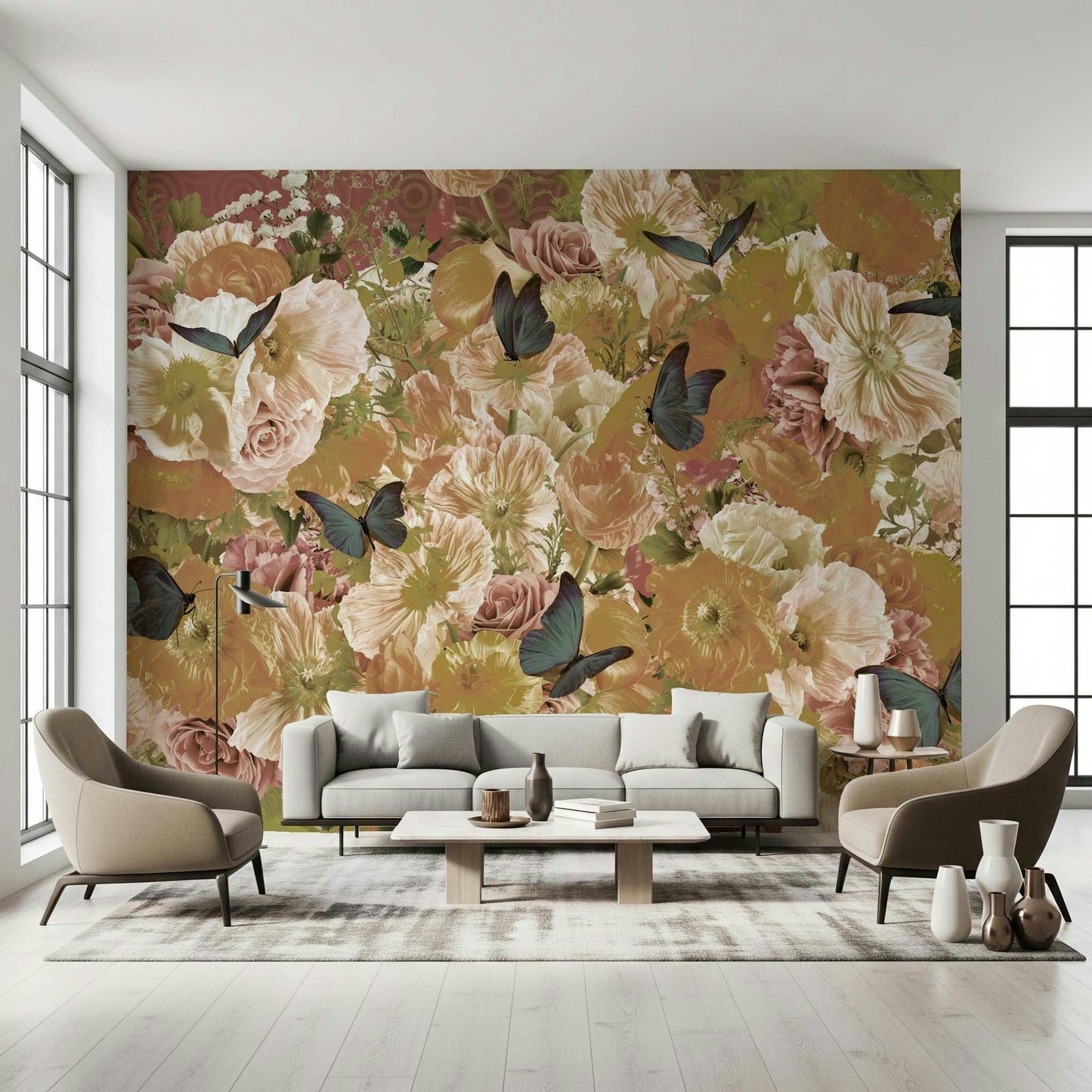 Butterfly Garden Bloom Wall Mural -2605244