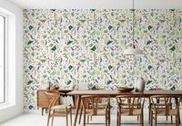 Peel and stick Butterfly And Blooms garden wallpaper