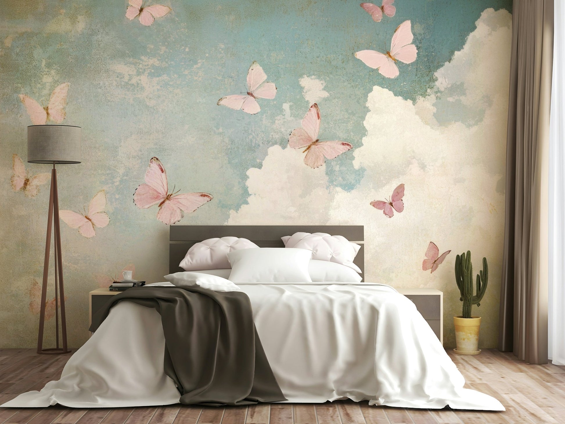 Butterfly Dreams mural for a child's room.

