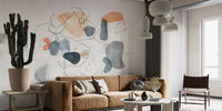 Abstract artful echoes wallpaper mural design