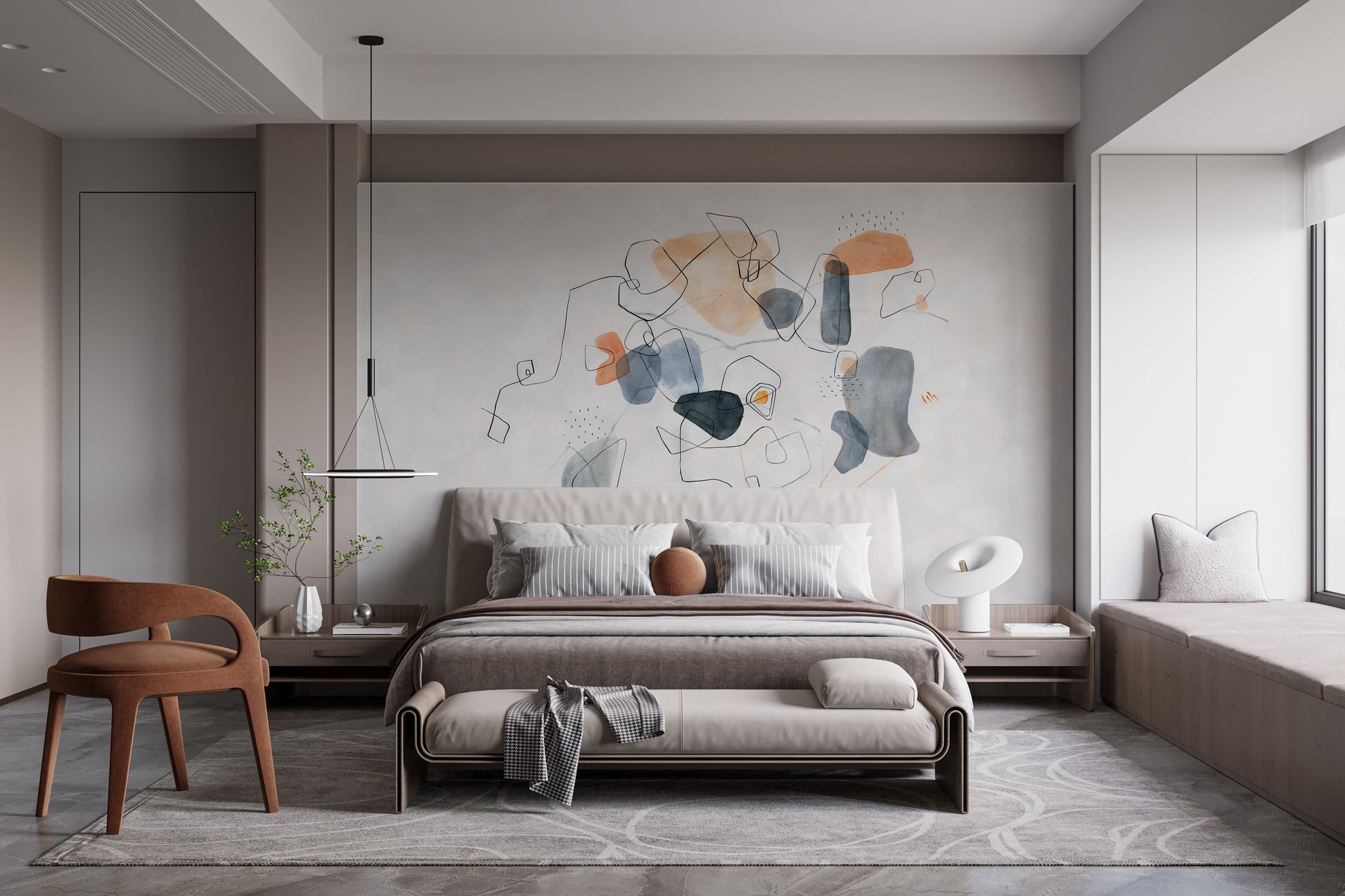 Artful echoes wallpaper mural for walls