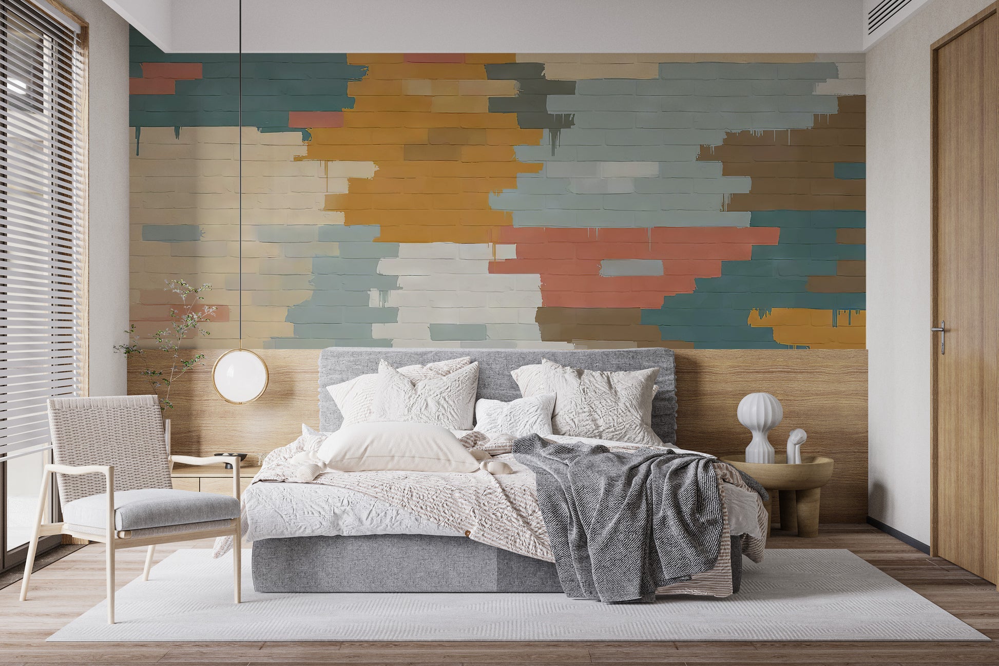 Painted Brick Illusion Wall Mural - Giffywalls