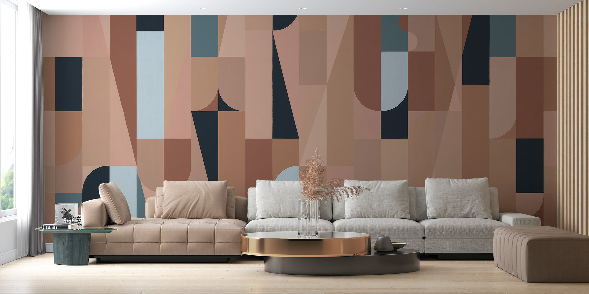 Chromatic puzzle wallpaper mural for walls