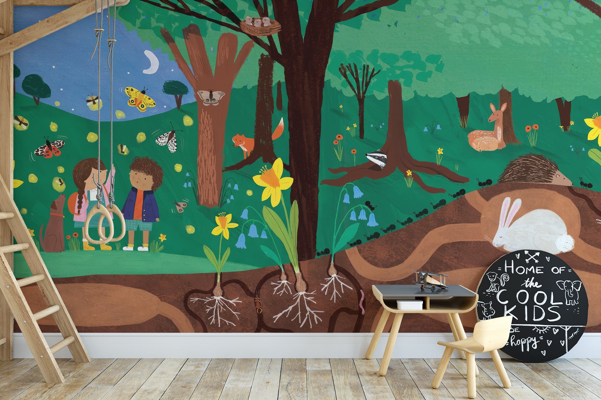 Forest Tales Wallpaper for nursery storytelling