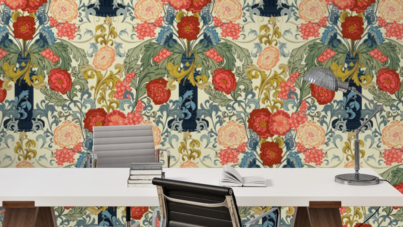 Heritage Rose Garden wallpaper with classic blooming roses.
