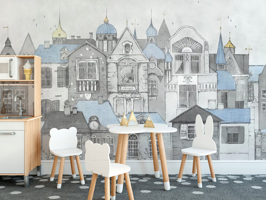Sketchbook Structures Wallpaper Mural