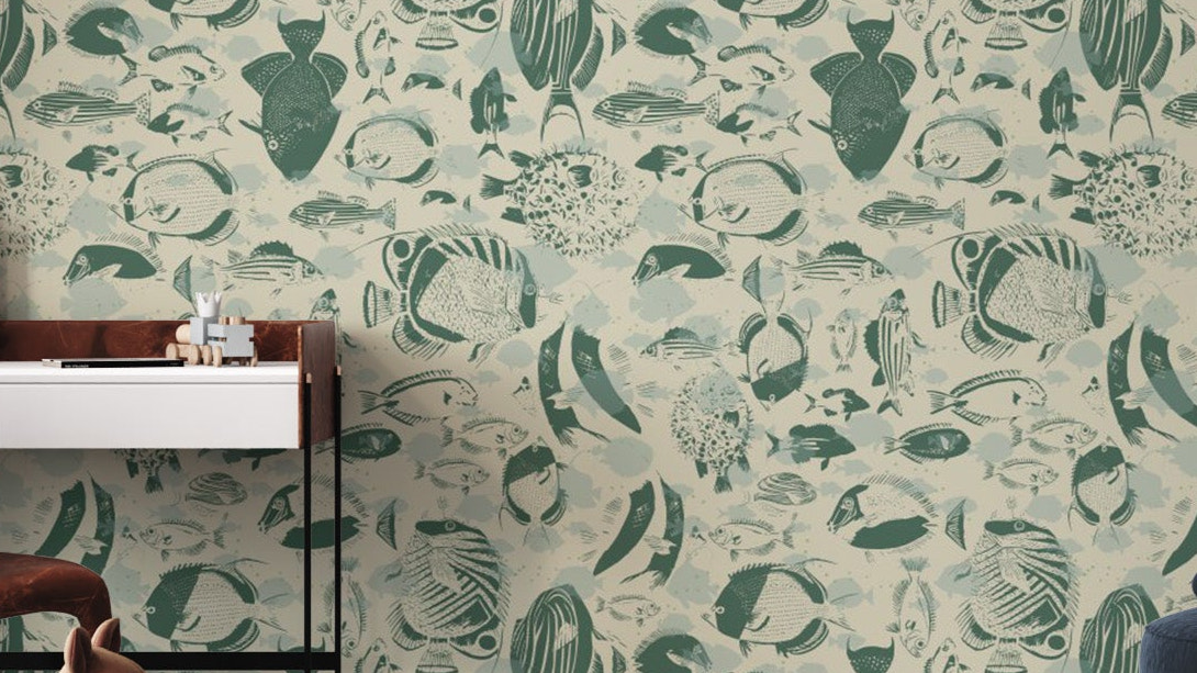 Marine Mosaic Wallpaper Mural
