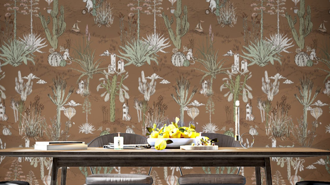 Saguaro Serenade wallpaper with elegant desert cactus design