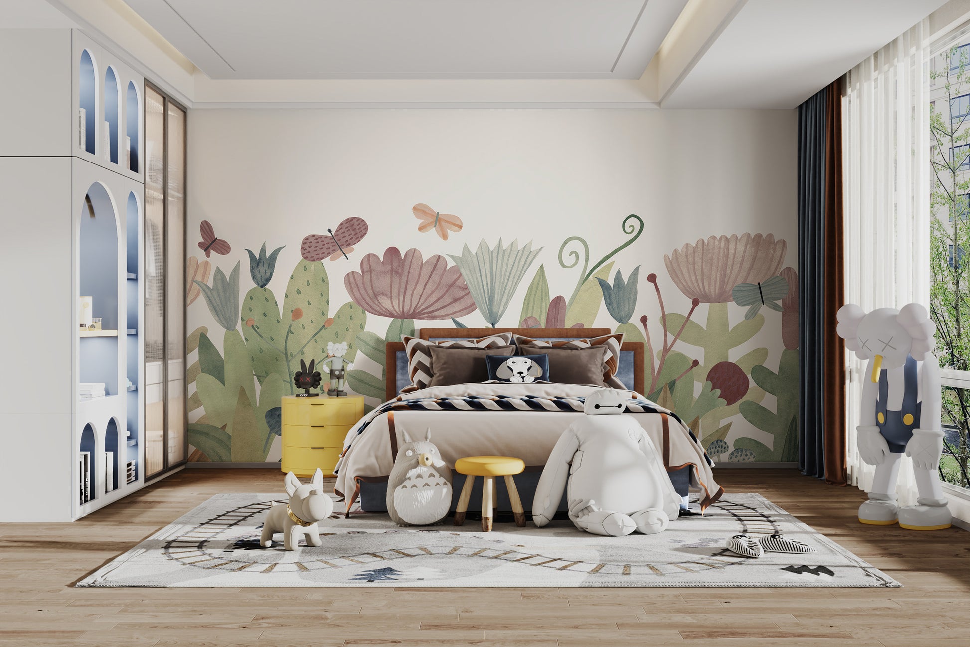 Watercolour Wildflower Wall Mural - Giffywalls