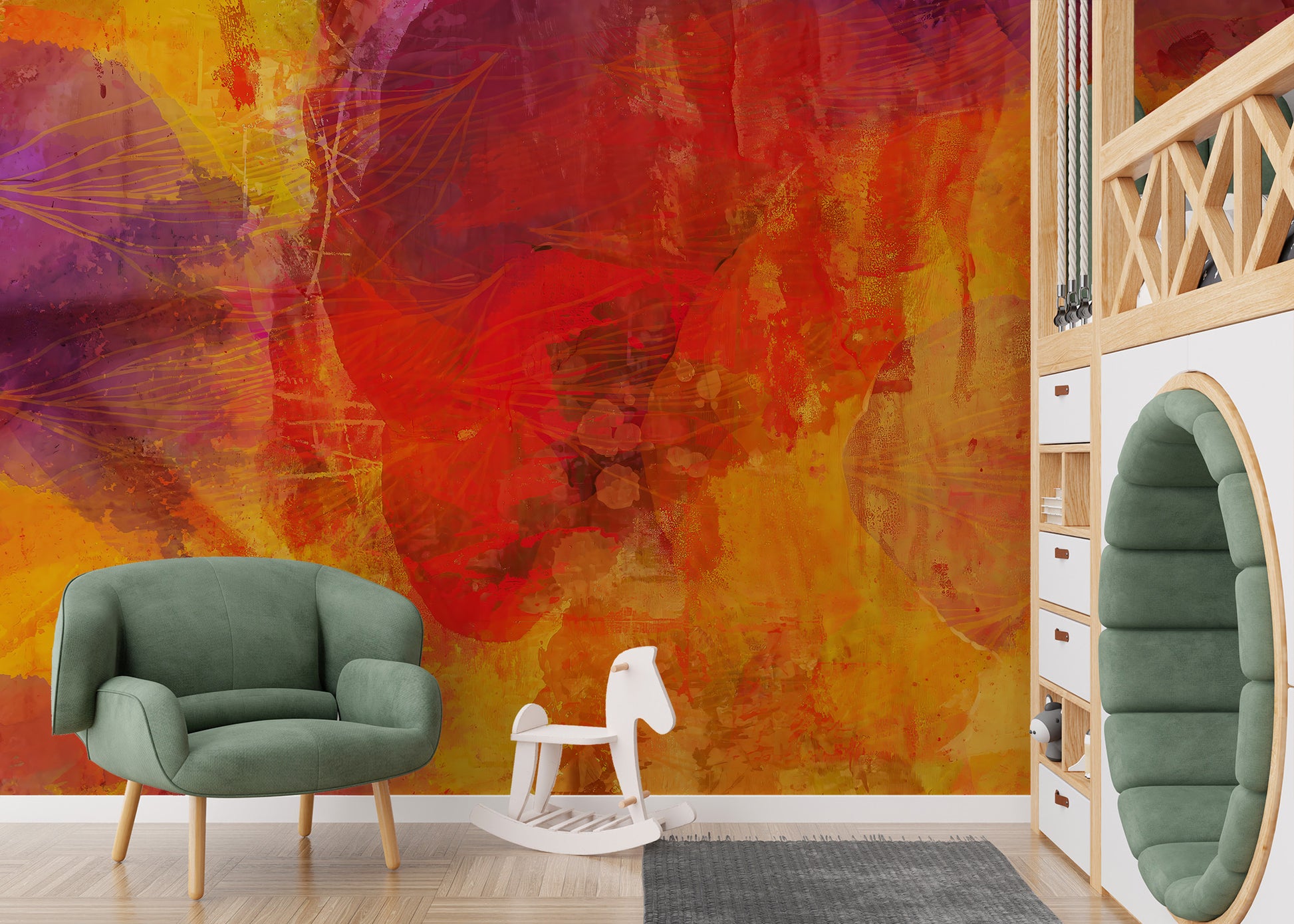 Bright Orange Wallpaper Mural - Giffywalls