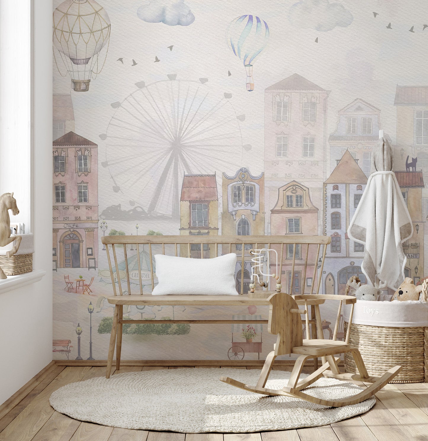 Watercolor Old City Kids Wallpaper - Giffywalls