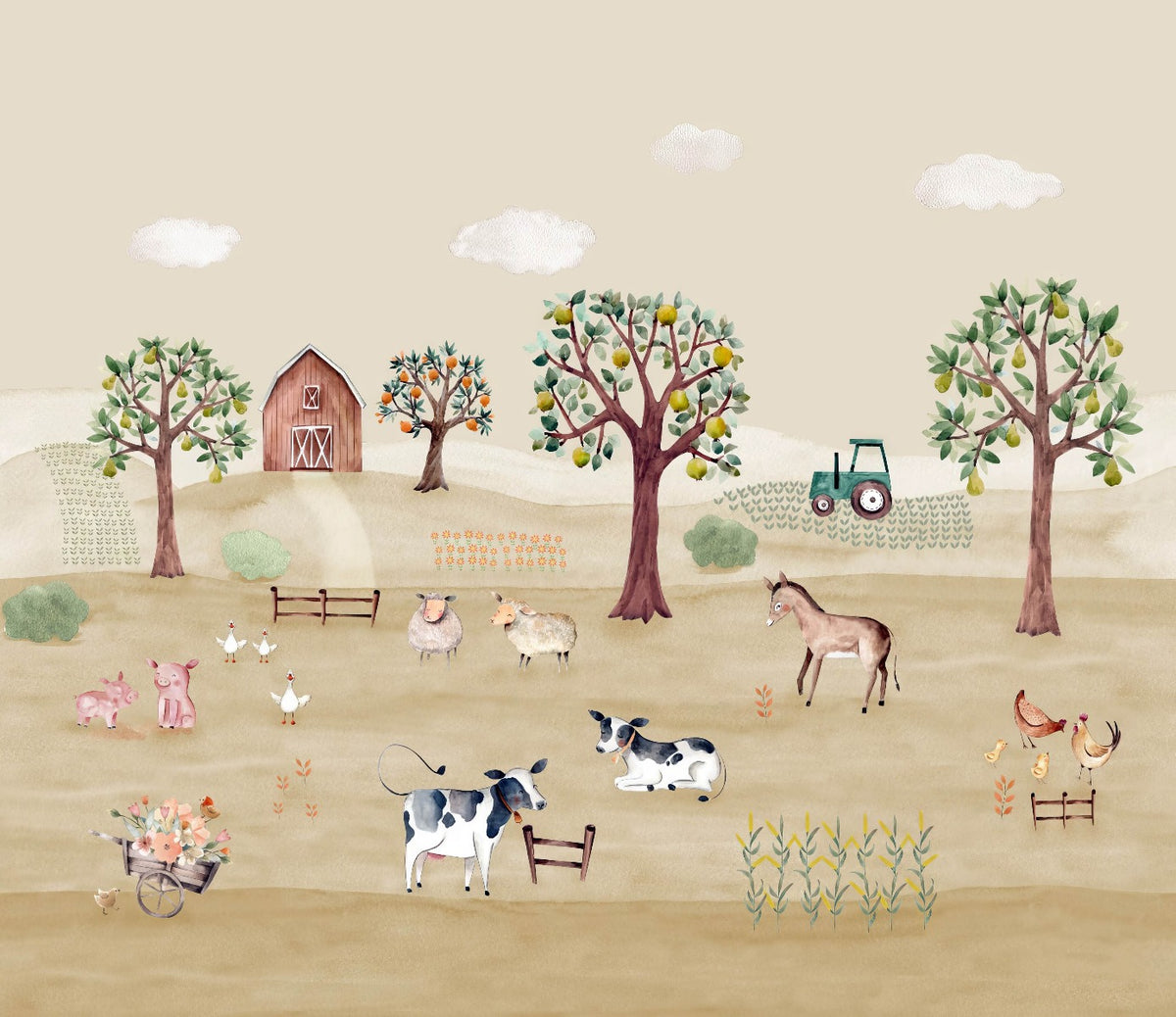 Barnyard Bliss Wall -Wandgemälde in your room — zoomed