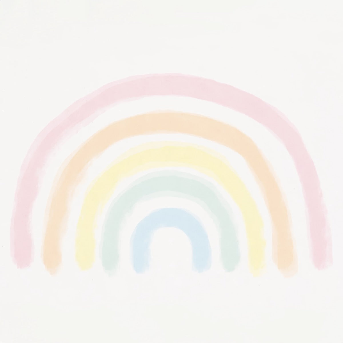 Pastel regenboogwand muurschildering in your room — zoomed