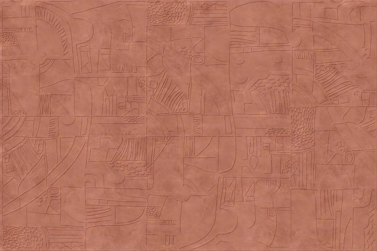 Mystisk terracotta vægmaleri in your room — zoomed