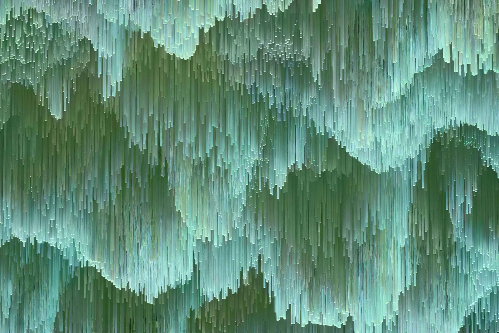 Emerald Rain Aesthetic Mural