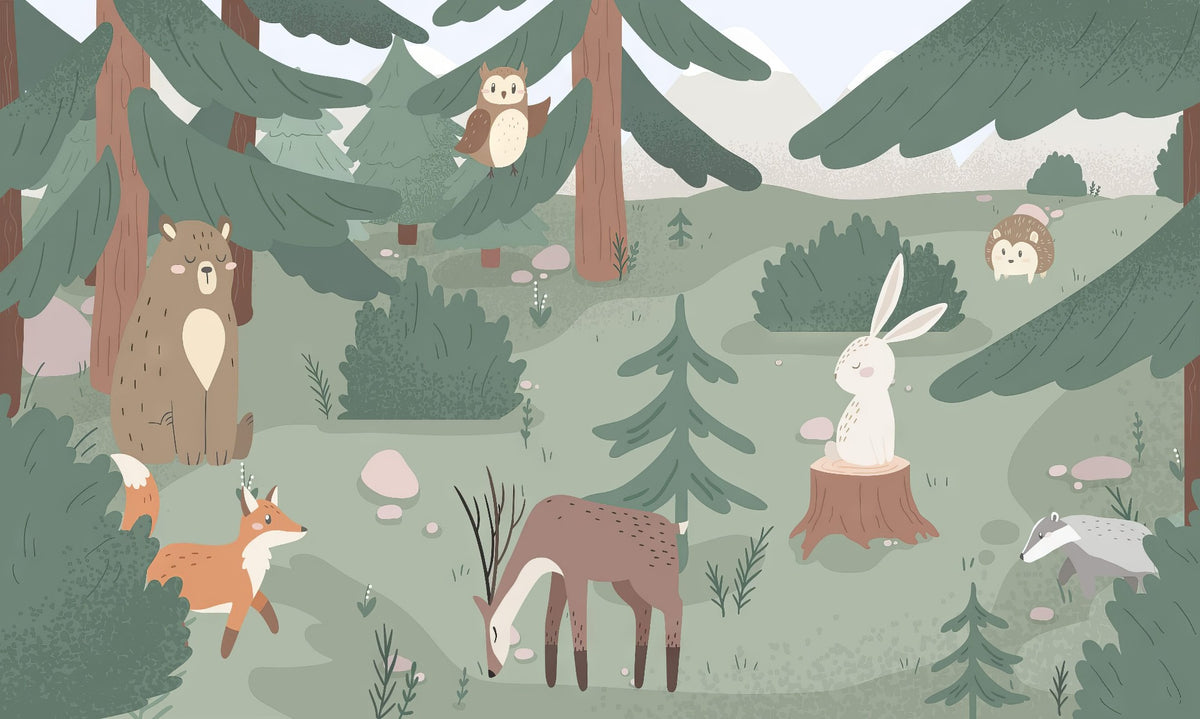 Forest Fables Wall Mural in your room — zoomed