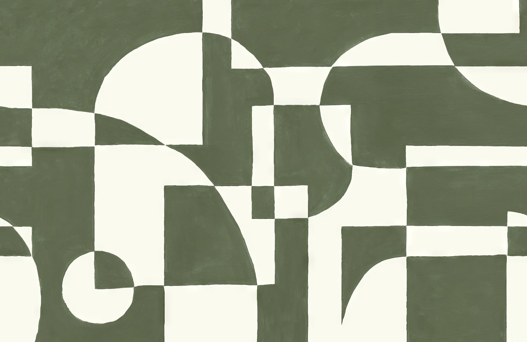 Smaragdin geometrinen eleganssi seinämaalaus