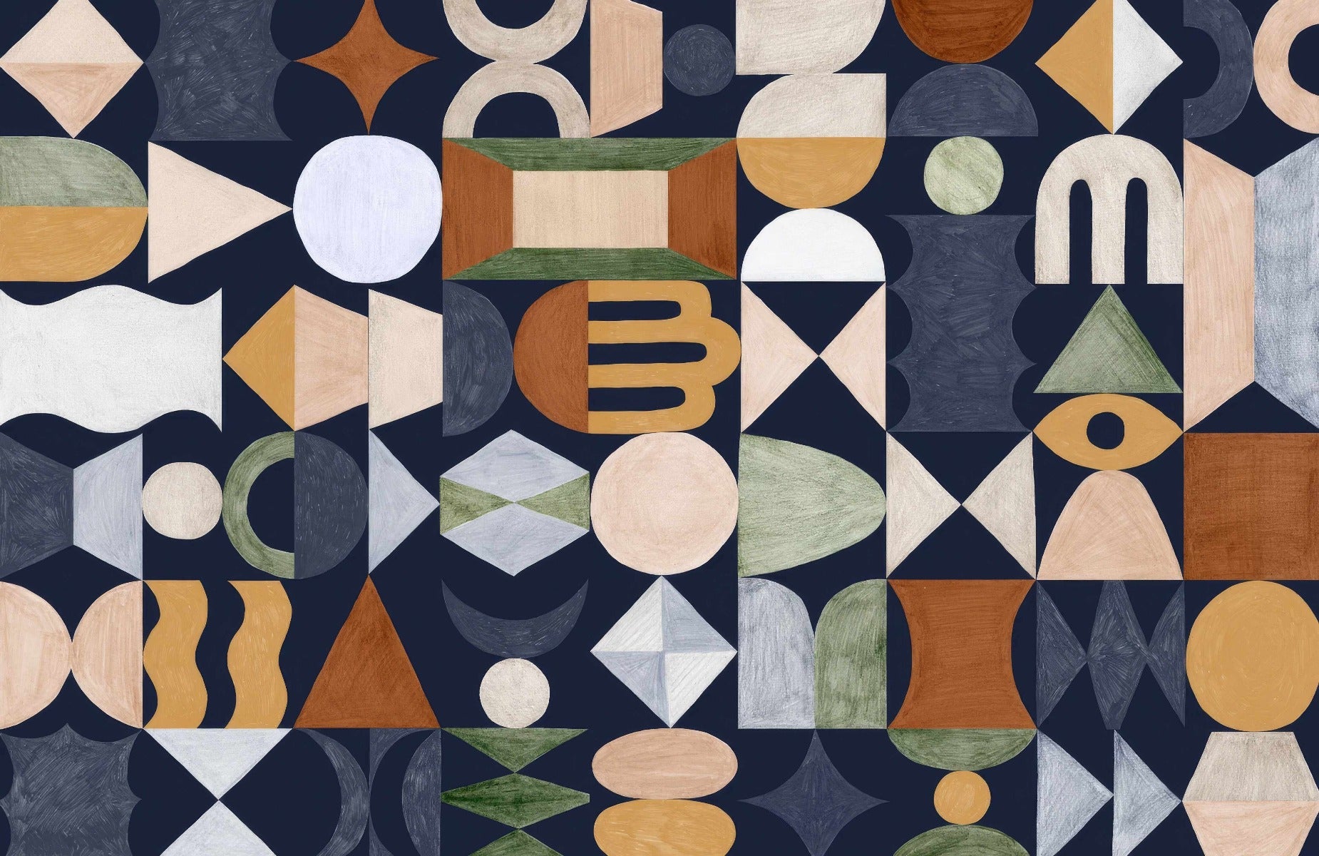 Mosaic Echoes Wall Mural