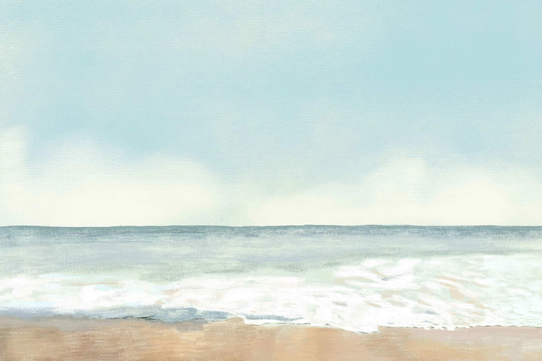 Serene Seashore Serenade Mural in your room — zoomed