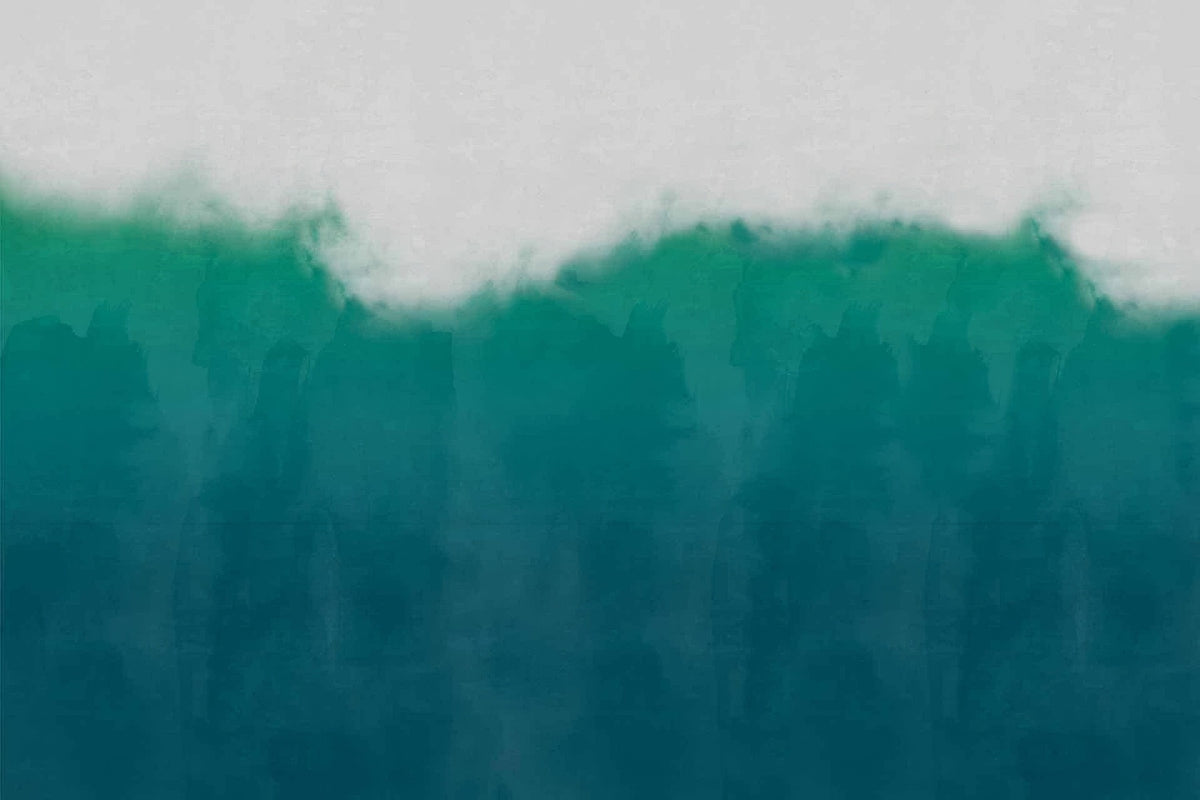 Mur de la mer Green Mural Mural in your room — zoomed
