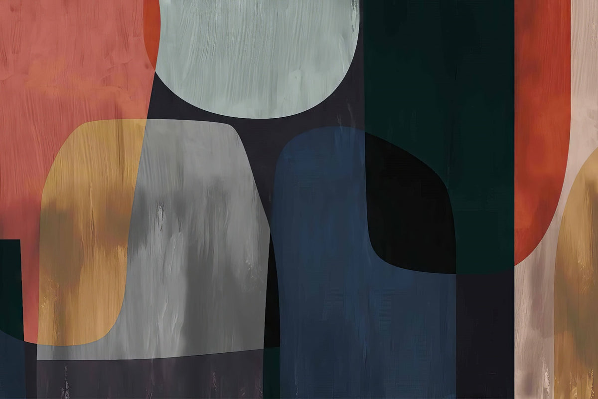Waterverf abstracte muur muurschildering in your room — zoomed