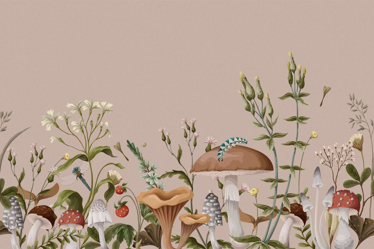 Sienipuutarha-seinämaalaus in your room — zoomed