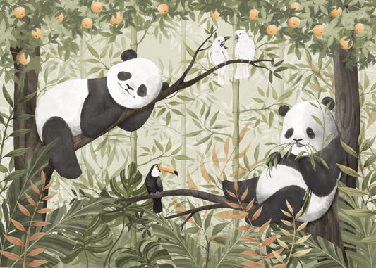 Friedliche Panda -Baldachin -Wandgemälde