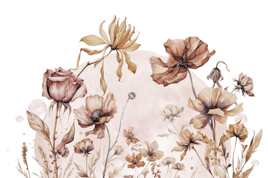 Murale floreale vintage murale in your room — zoomed