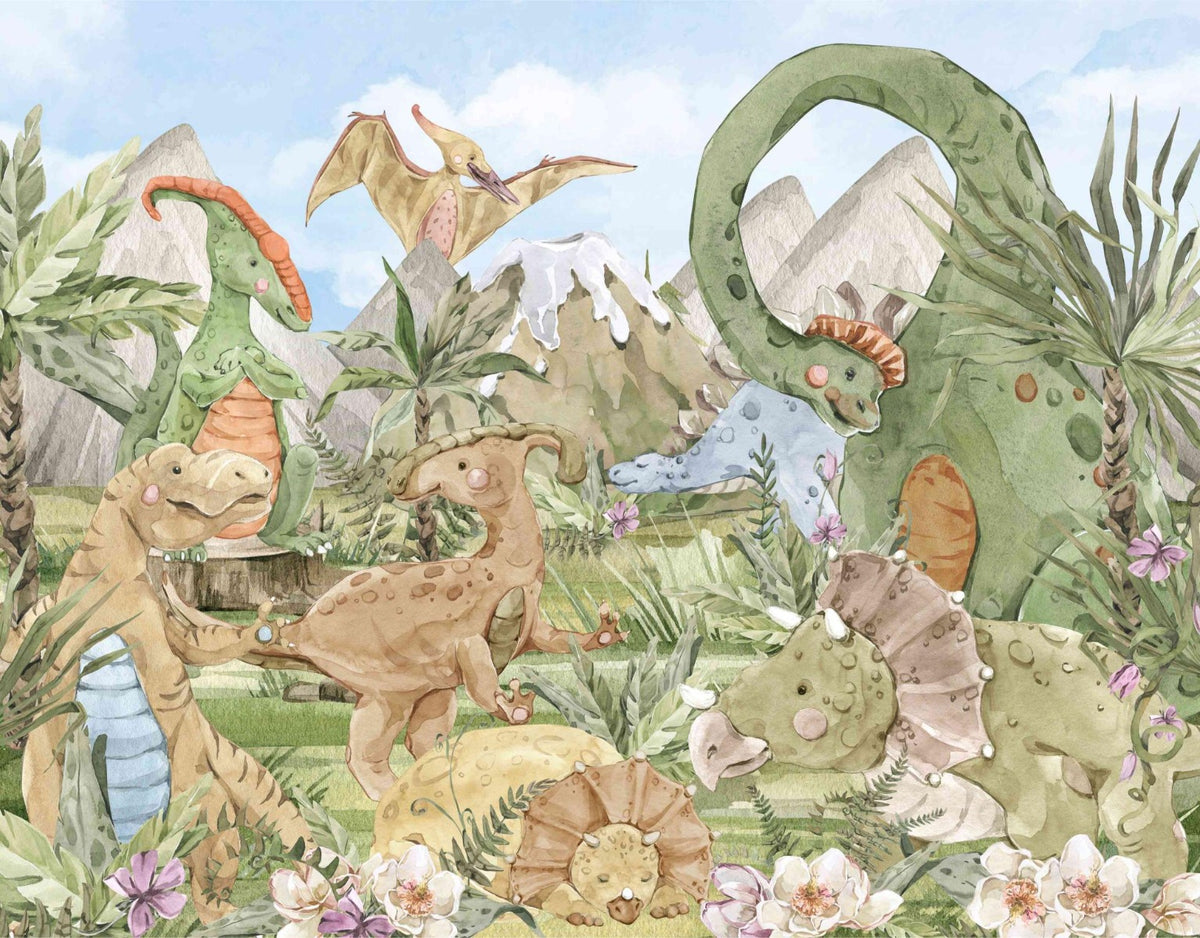 Dinosaurier Kinder Wandmalerei in your room — zoomed