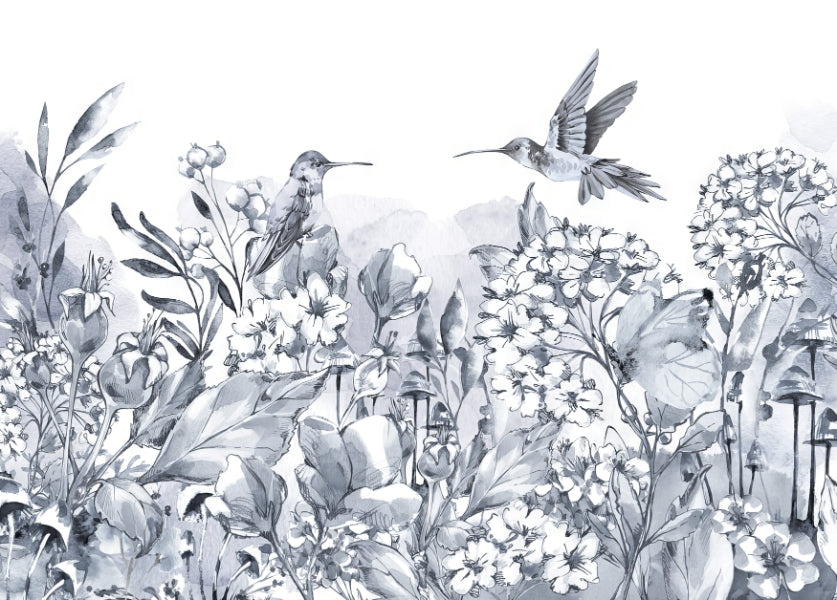 Kolibri Garten Wandmalerei