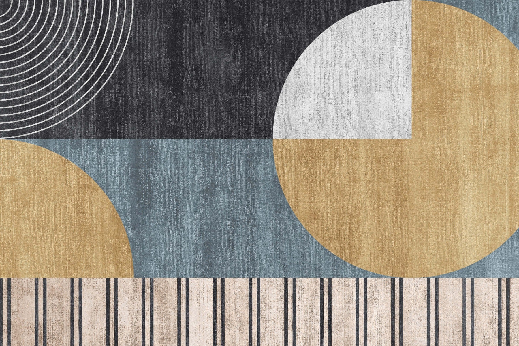 Abstract Retro Geometric Mural in your room — zoomed