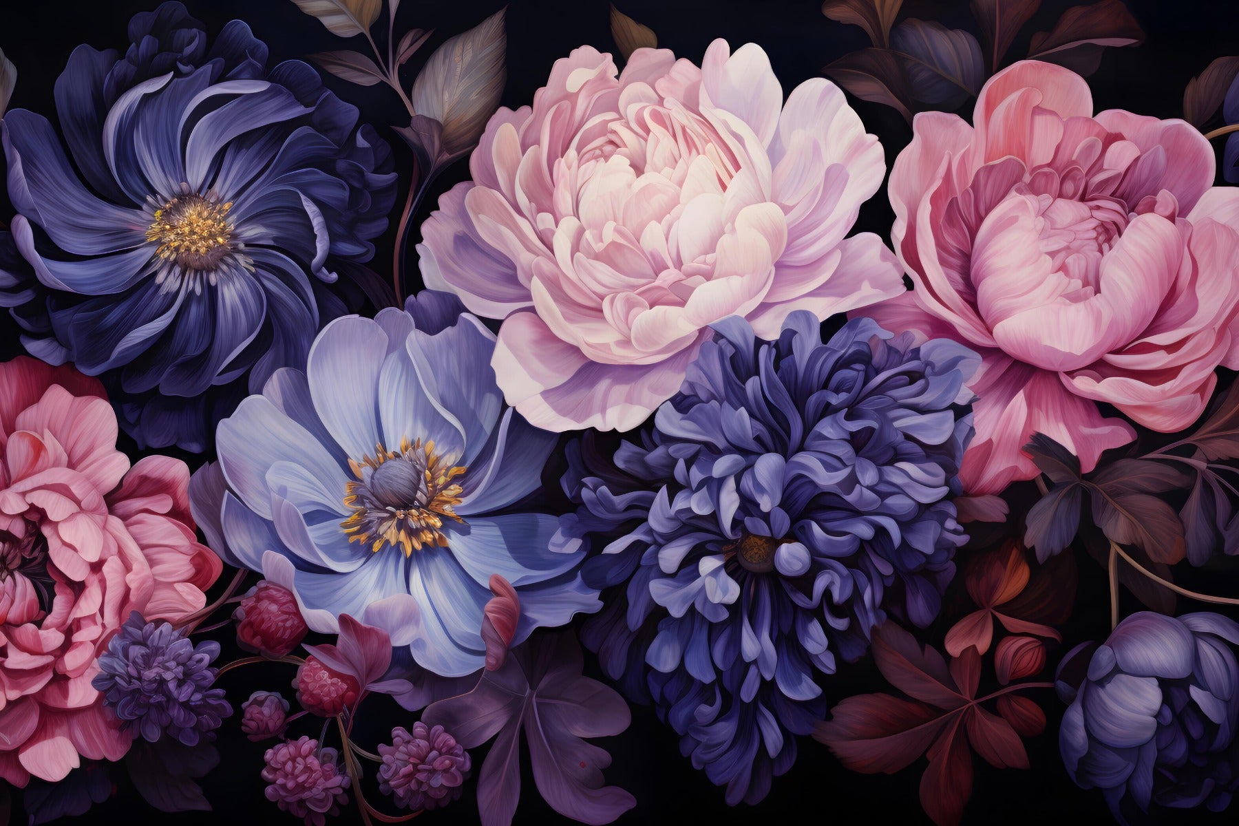 Floral bouquet wallpaper with aromatic charm