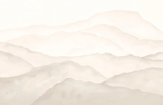 Beige Watercolour Mountains Wall Mural