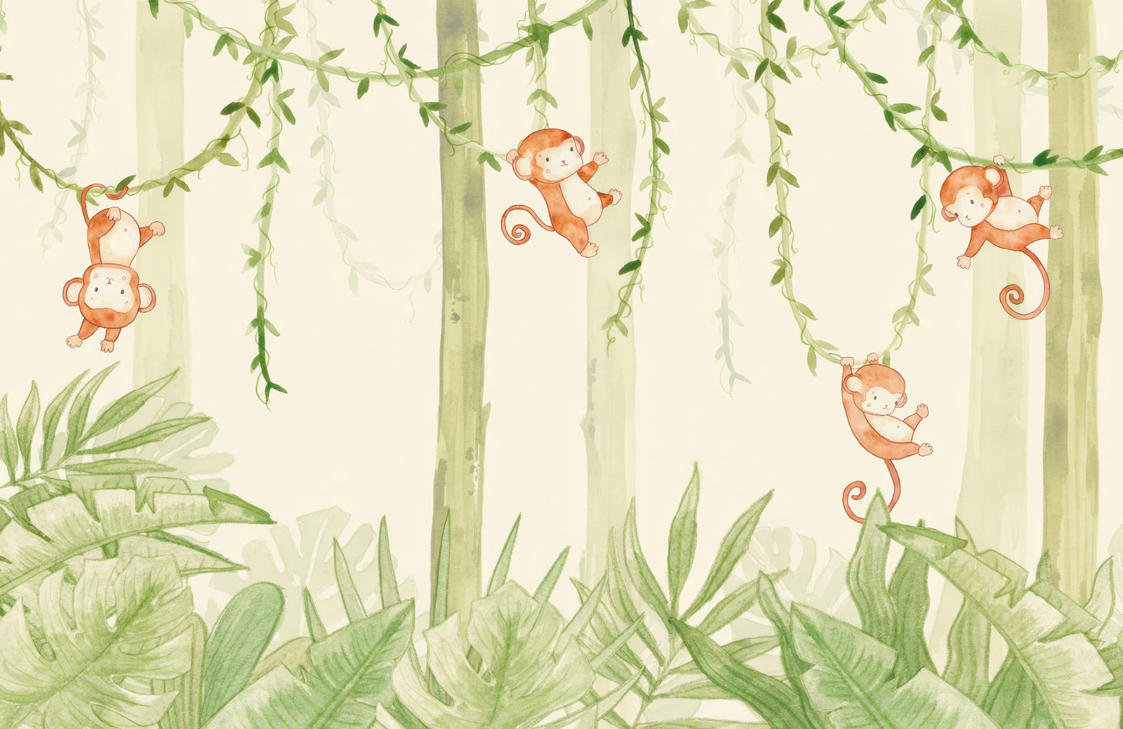 Swinging Monkey Wallpaper Mural